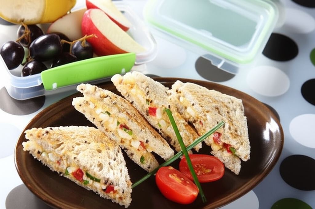 Kanapka z pastą jajeczną z papryką i szczypiorkiem