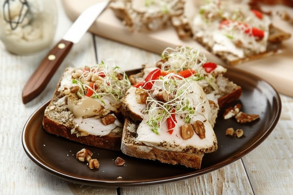 Kanapka z pieczonym kurczakiem i warzywami