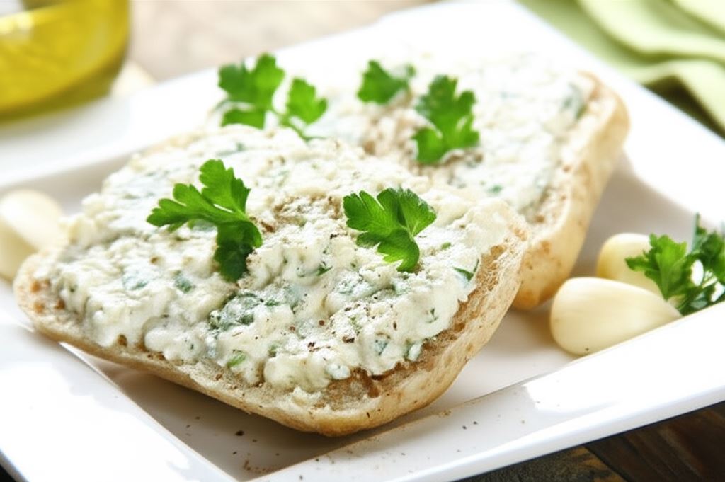 Kanapki z pastą czosnkową i ziołami
