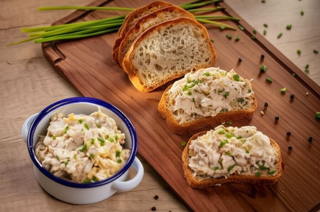 Kanapki z pastą rybną z jajkiem i ogórkiem konserwowym