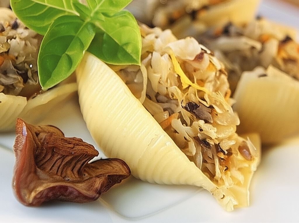 Kapusta z grzybami w muszelkach