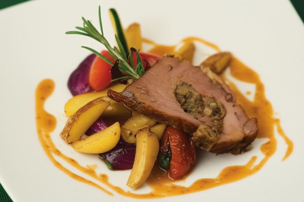 Karkówka z pieczarkami