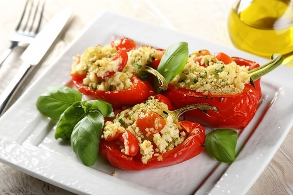 Kasza kuskus pieczona w papryce