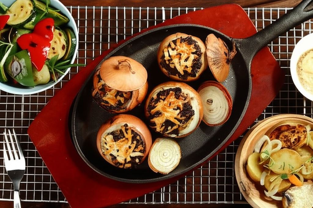 Kaszanka grillowana w cebuli