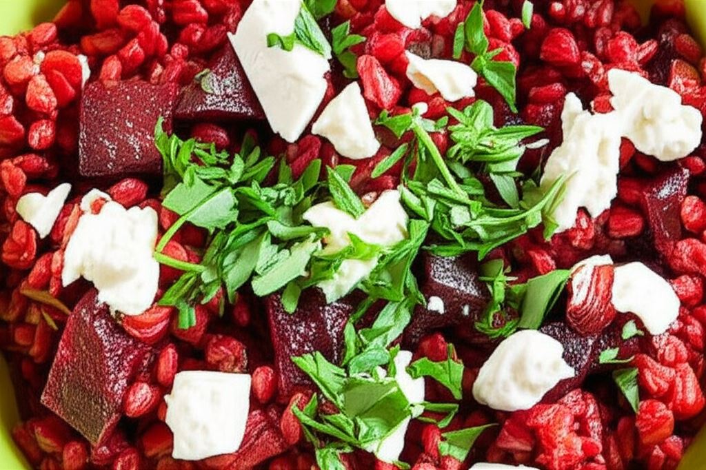 Kaszotto z pieczonym burakiem