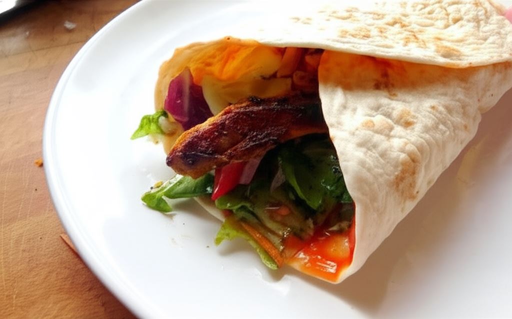 Kebab z kurczaka w placku pszennym