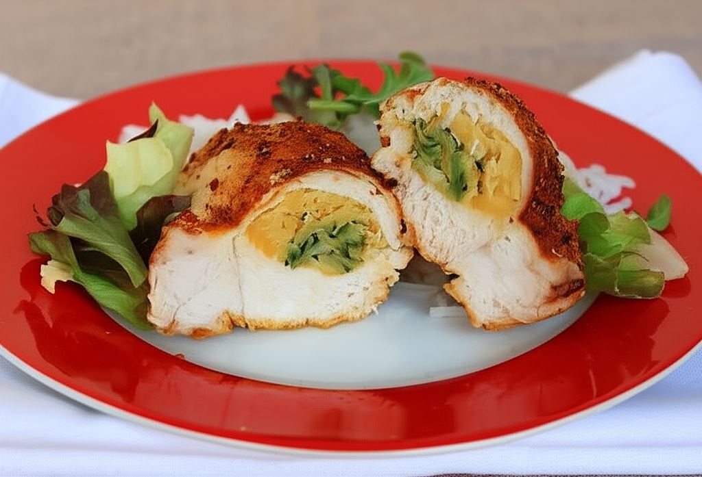 Kieszonki drobiowe z cukinią i soczewicą