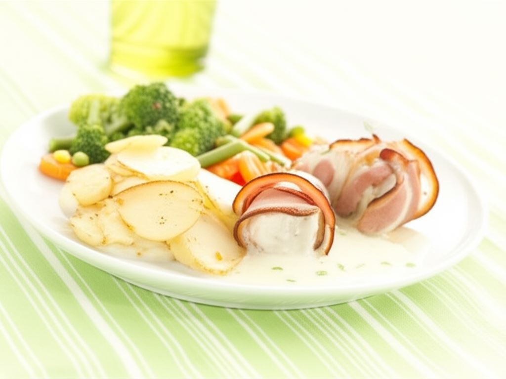 Kieszonki z kurczaka z boczkiem i pomidorkami