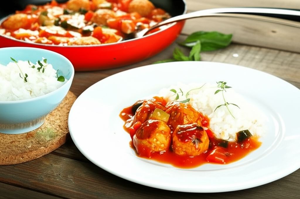 Klopsiki w sosie pomidorowym z warzywami