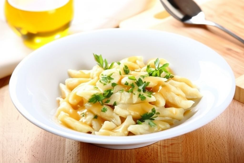 Kluseczki ziemniaczane w sosie pieczeniowym jasnym