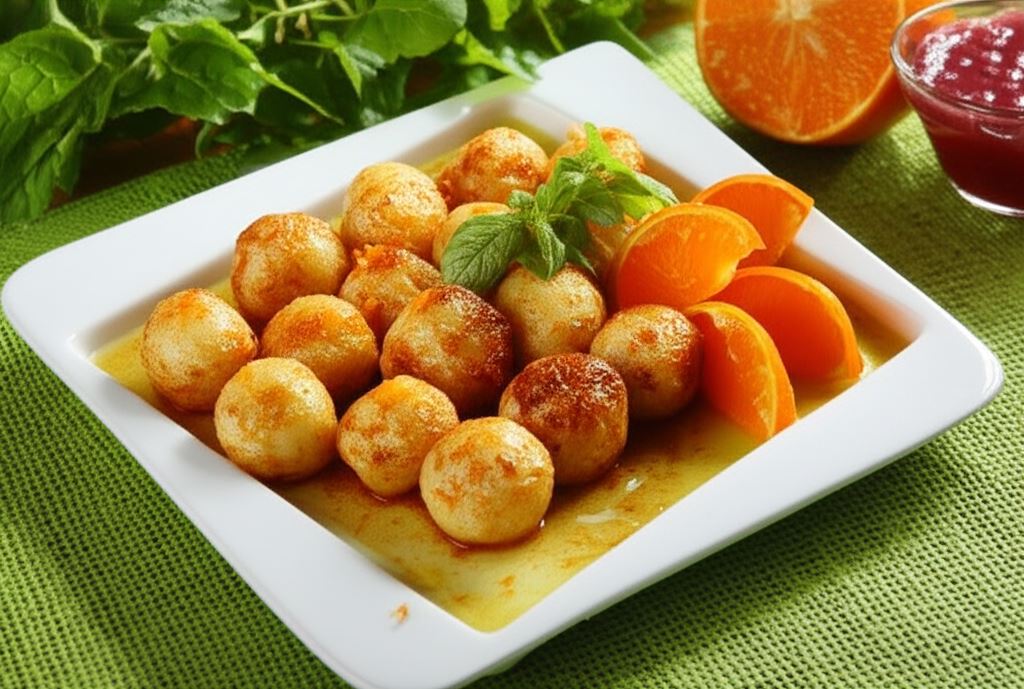 Kluski leniwe z pomarańczą