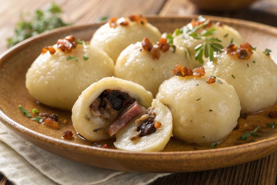 Knedle nadziewane grzybami