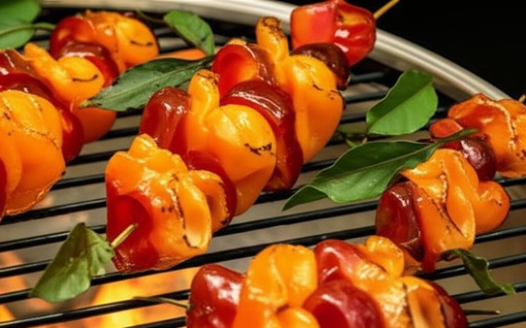 Koktajlowe szaszłyczki z sosem słodko-ostrym