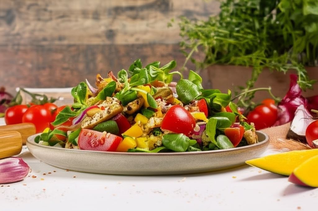 Kolorowa sałatka z kurczakiem