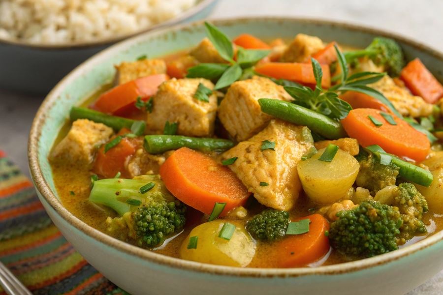 Kolorowy gulasz z indyka