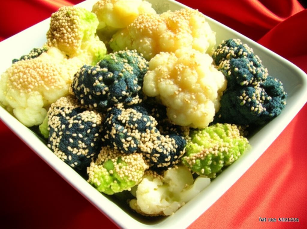 Kolorowy kalafior z sezamem