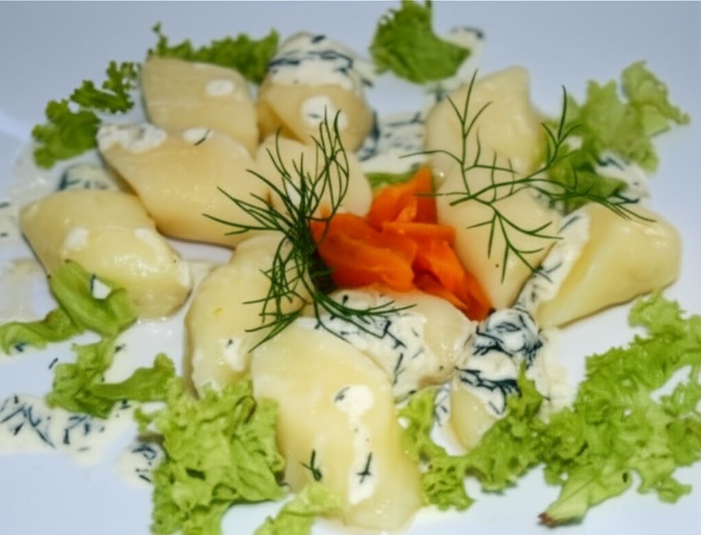 Kopytka z sosem koperkowym