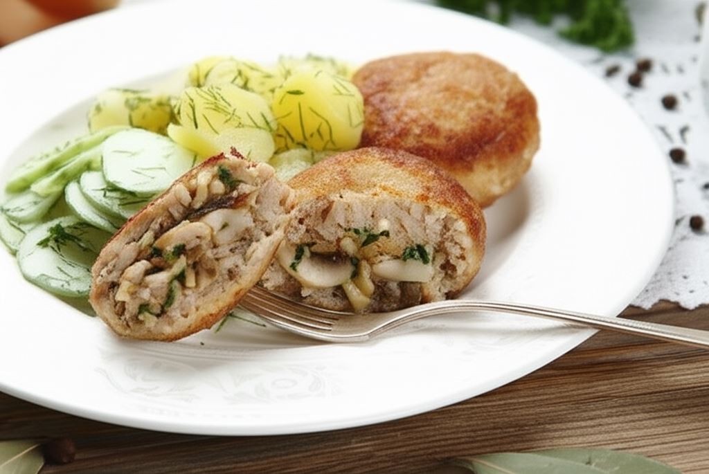 Kotlety mielone z pieczarkami i żółtym serem