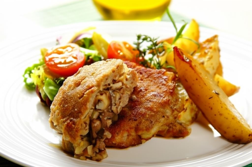 Kotlety wieprzowe z farszem pieczarkowym