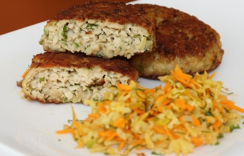 Kotlety z kurczaka z lubczykiem i pietruszką