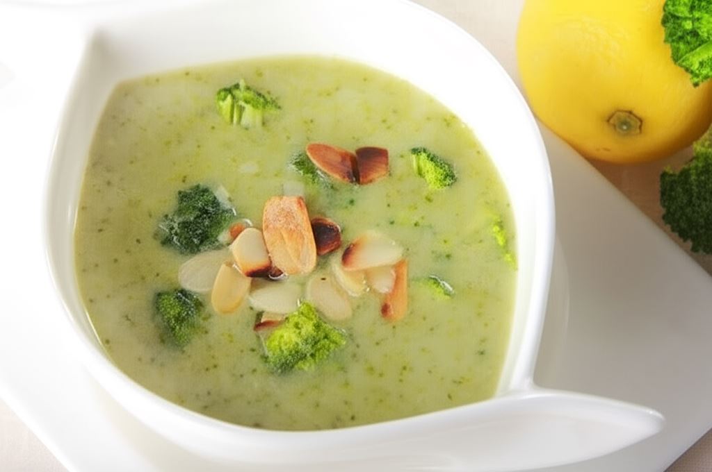 Krem z brokułów z migdałami