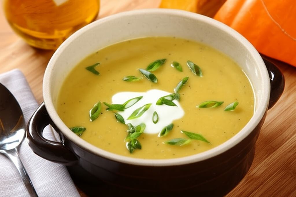 Krem z dyni z ziemniakami i jabłkiem