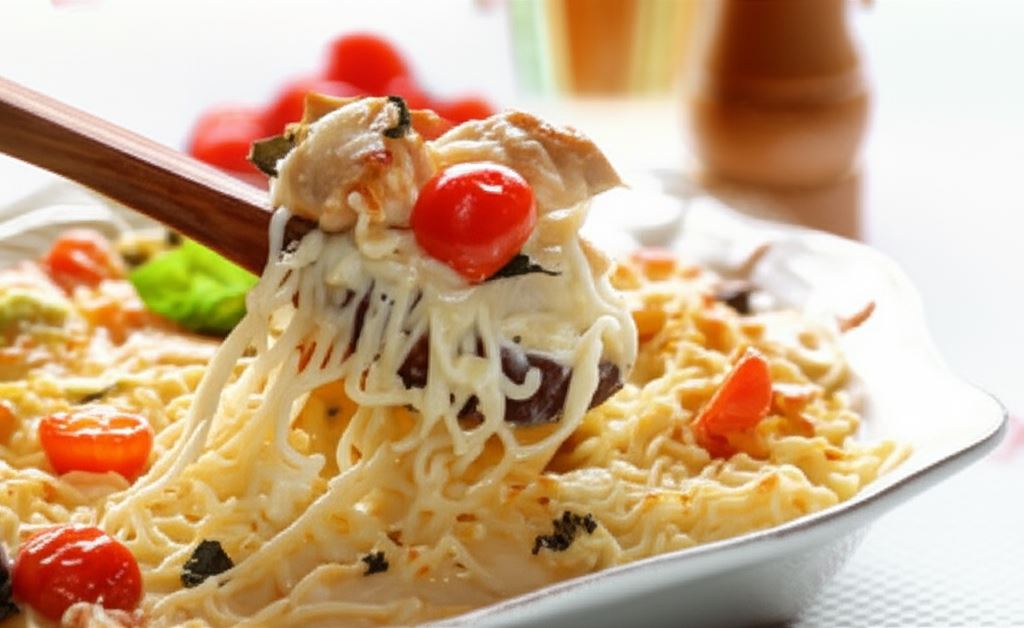 Kremowy makaron z kurczakiem