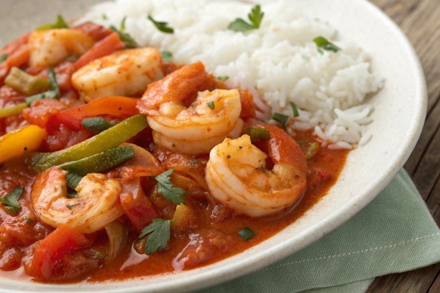 Krewetki w pomidorach