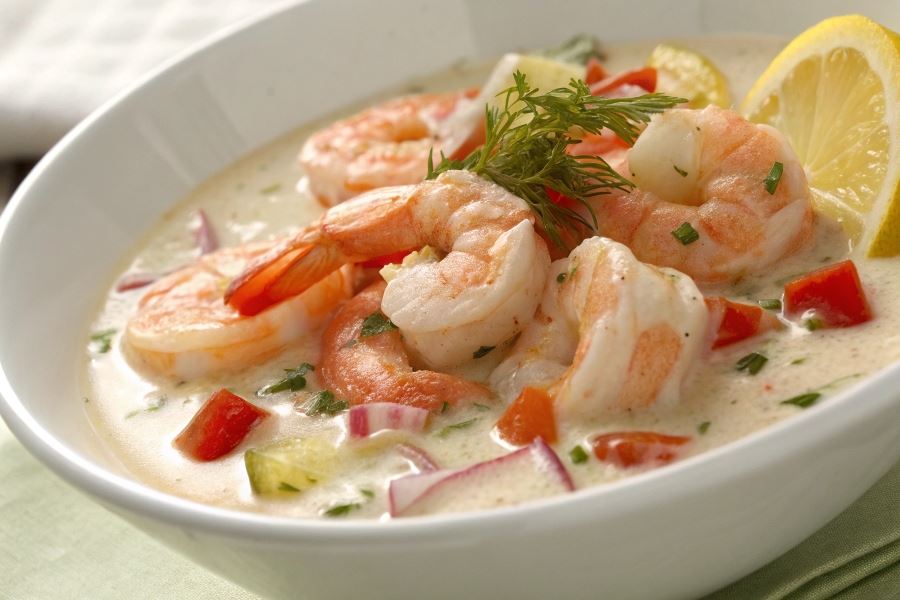 Krewetki z mleczkiem kokosowym