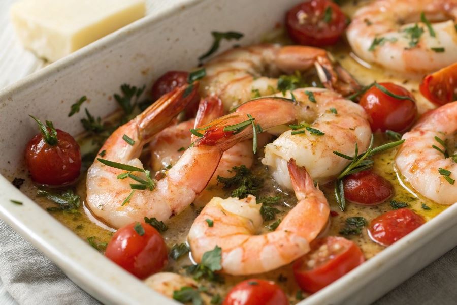 Krewetki zapiekane z czosnkiem