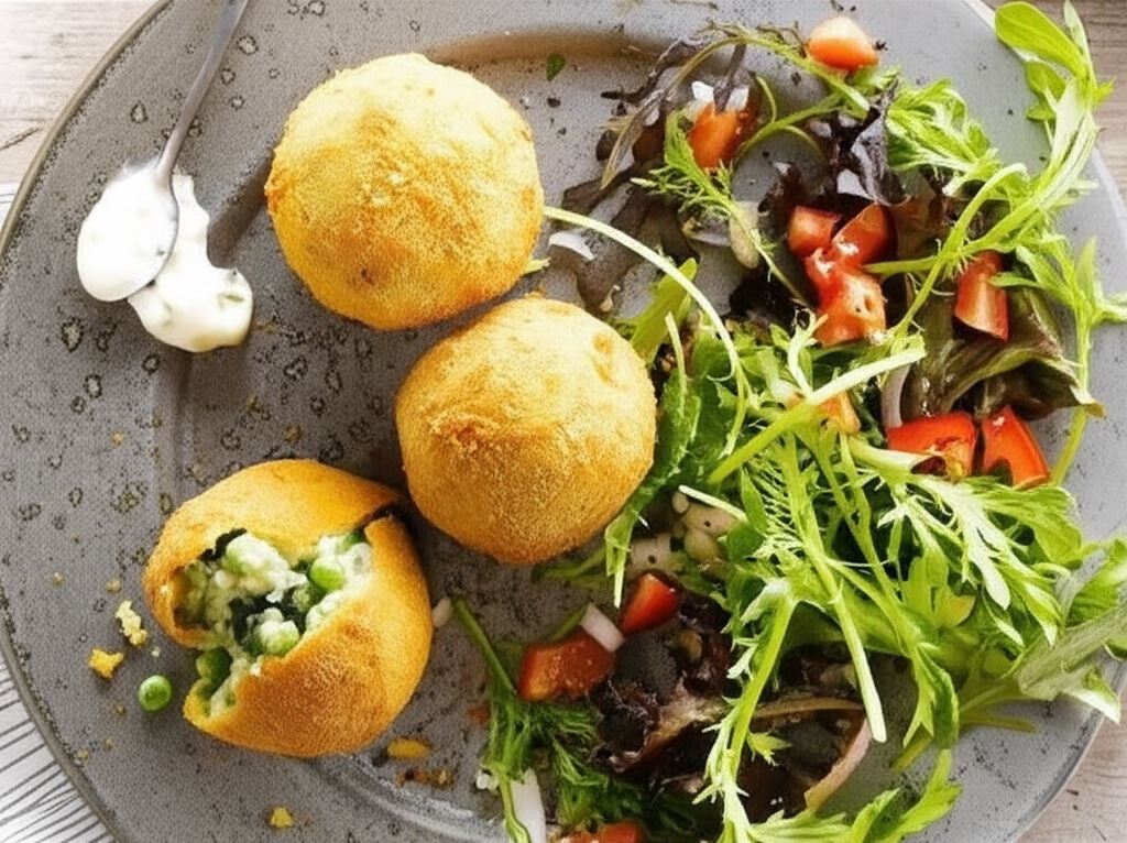 Krokiety ziemniaczane ze szpinakiem