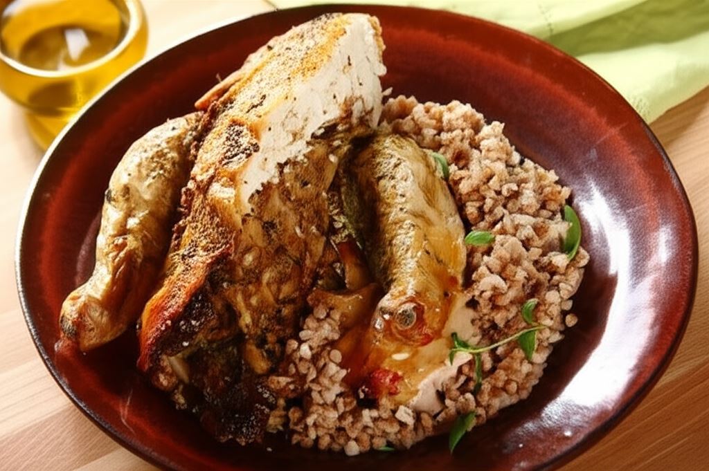 Kurczak faszerowany pieczarkami z lubczykiem