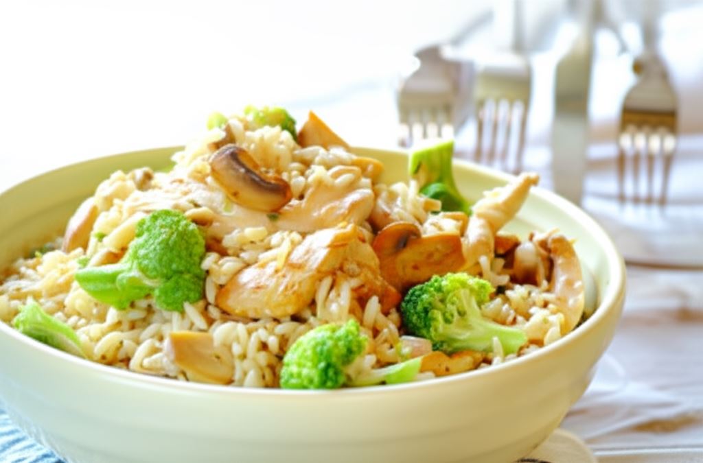 Kurczak i brokuły z ryżem