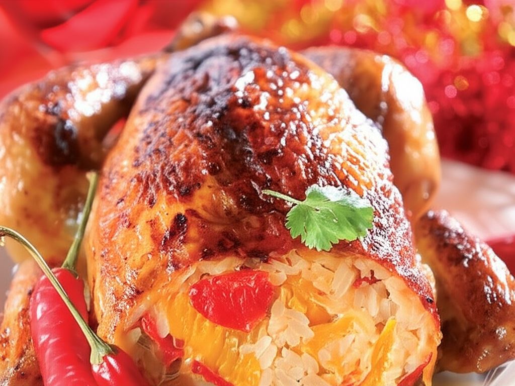 Kurczak nadziewany ryżem i papryką