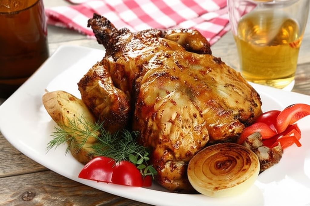 Kurczak pieczony na butelce