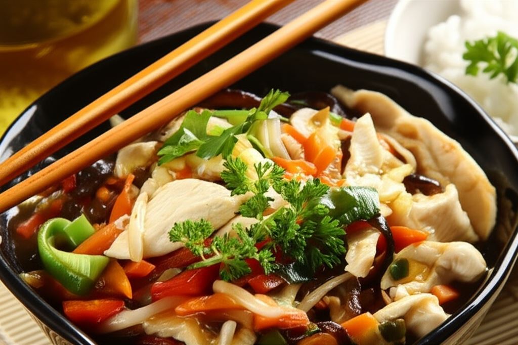 Kurczak po chińsku z mrożonymi warzywami