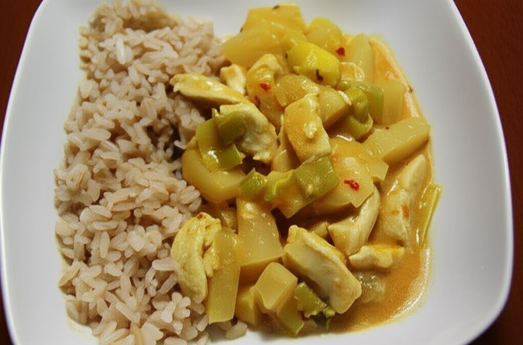 Kurczak po hawajsku z ryżem