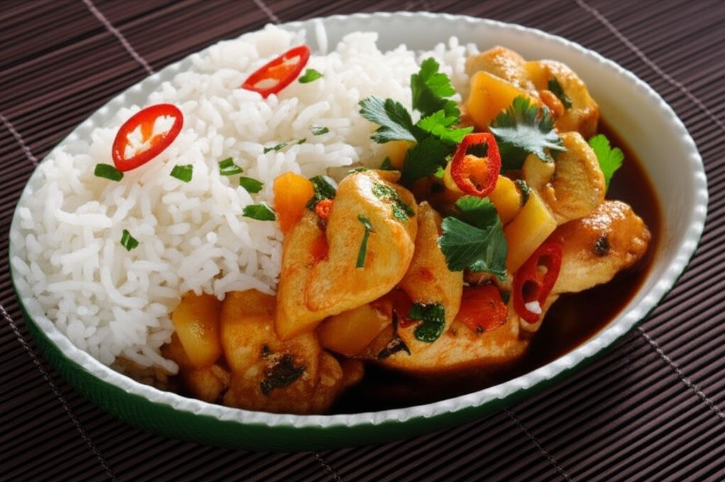 Kurczak po indyjsku z chilli i ananasem