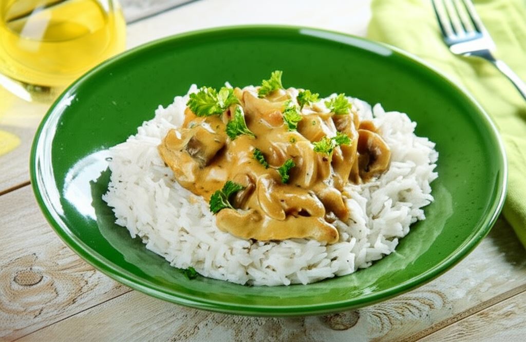 Kurczak w sosie pieczarkowo-serowym