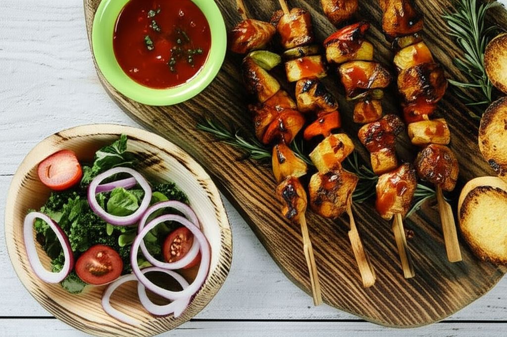 Kurczak z grilla z papryką i ananasem