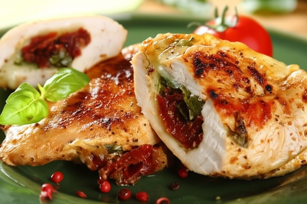Kurczak z mozzarellą i suszonymi pomidorami