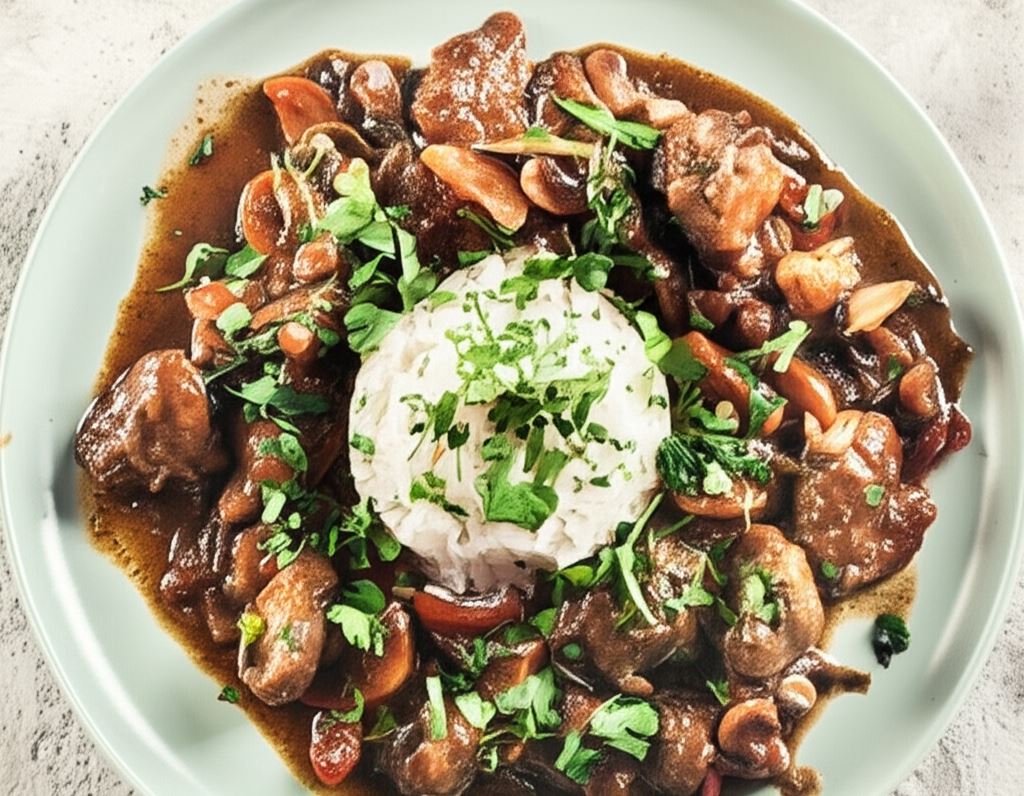 Kurczak z orzechami nerkowca i sosem teriyaki