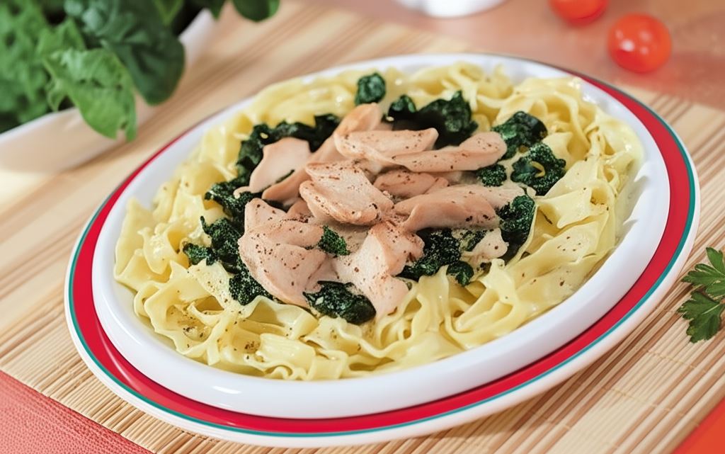 Kurczak ze szpinakiem w sosie śmietanowym