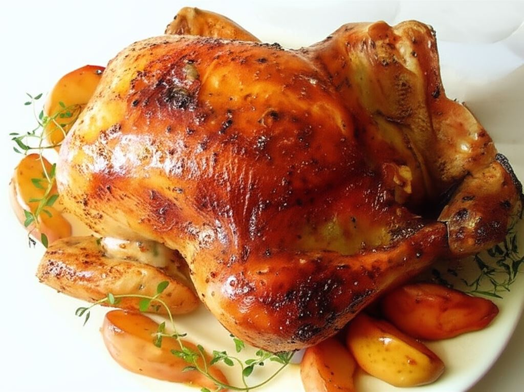Kurczę pieczone z jabłkami
