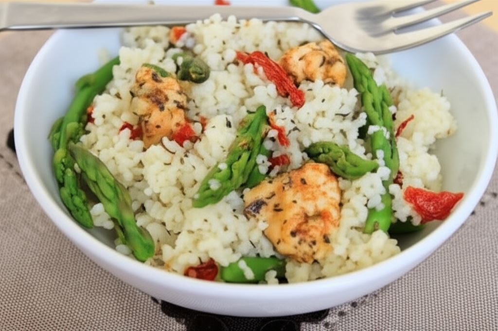 Kuskus ze szparagami i kurczakiem