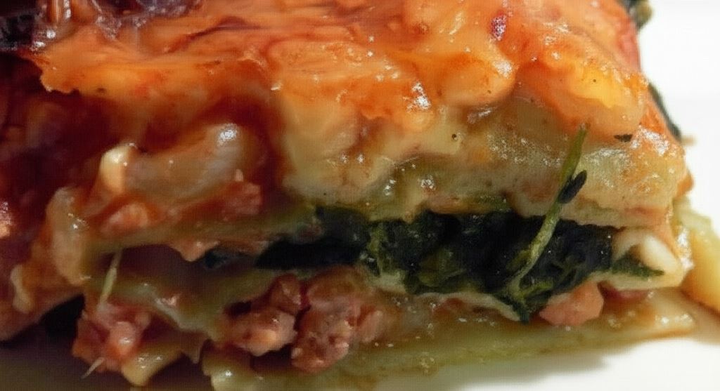 Lasagne z mięsem i szpinakiem