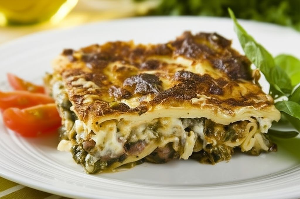 Lazania z mięsem mielonym i szpinakiem