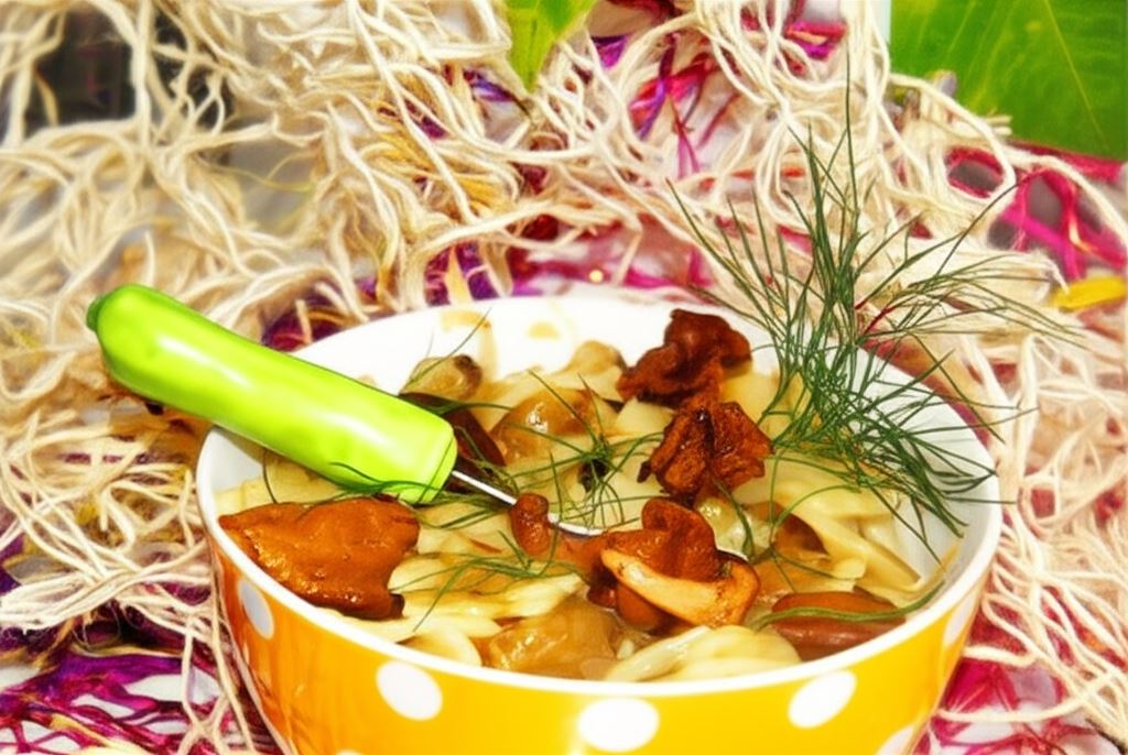 Łazanki z kapustą i kurkami