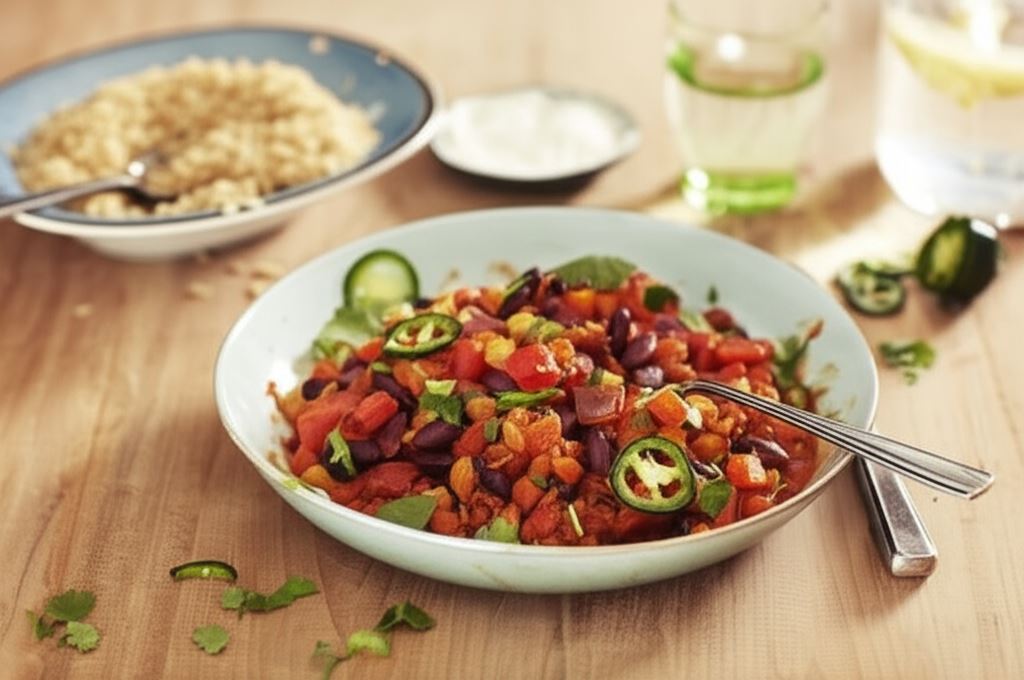 Leczo wegetariańskie z dyni i tofu