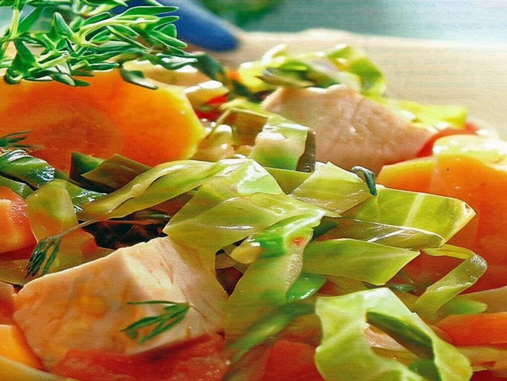 Lekki bigos z warzywami i mięsem